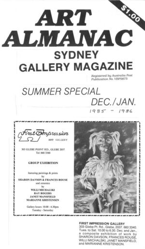 1985 - 12  Dec - Art Almanac Sydney Gallery Magazine 1240x900