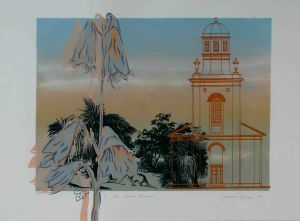 1989 In The Church Grounds Silk Screen Print On Rag Paper